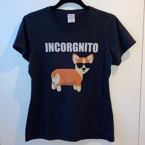 Black “Incorgnito” Corgi T-shirt